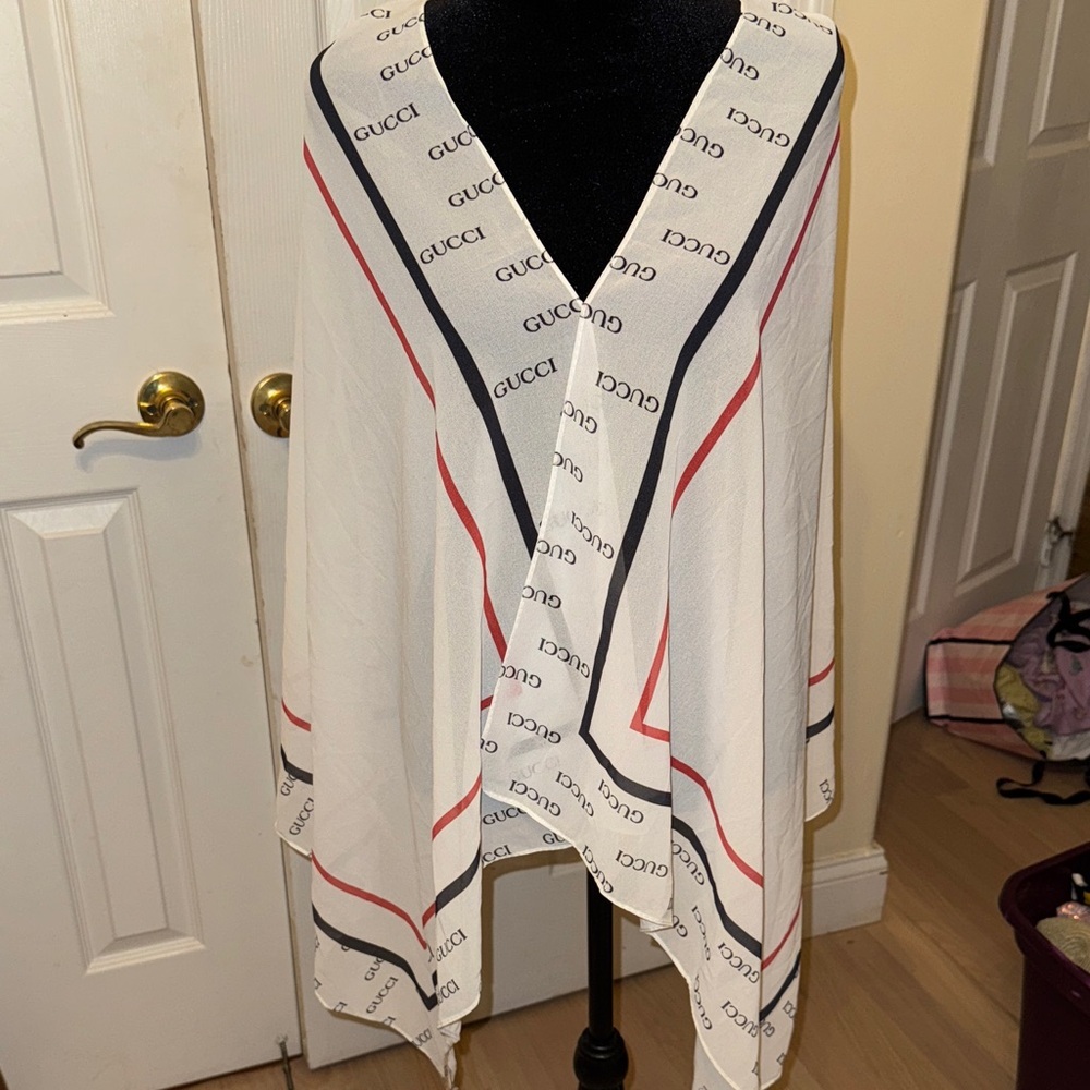 White and Red Scarf